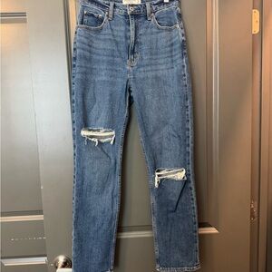 A&F Curve Love Ultra High Rise Ankle Straight Jean